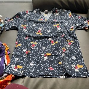 Retro “Mickey Mouse” Scrub Top